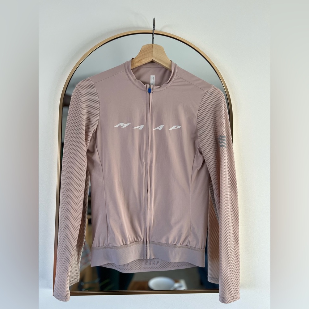 MAAP Cycling Jersey, Women's Evade Pro Base LS Jersey - Chalk Pink / Large